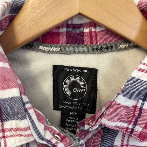Ski-Doo team Red and Blue Plaid Button-Up Shirt Sz M - Picture 4 of 7